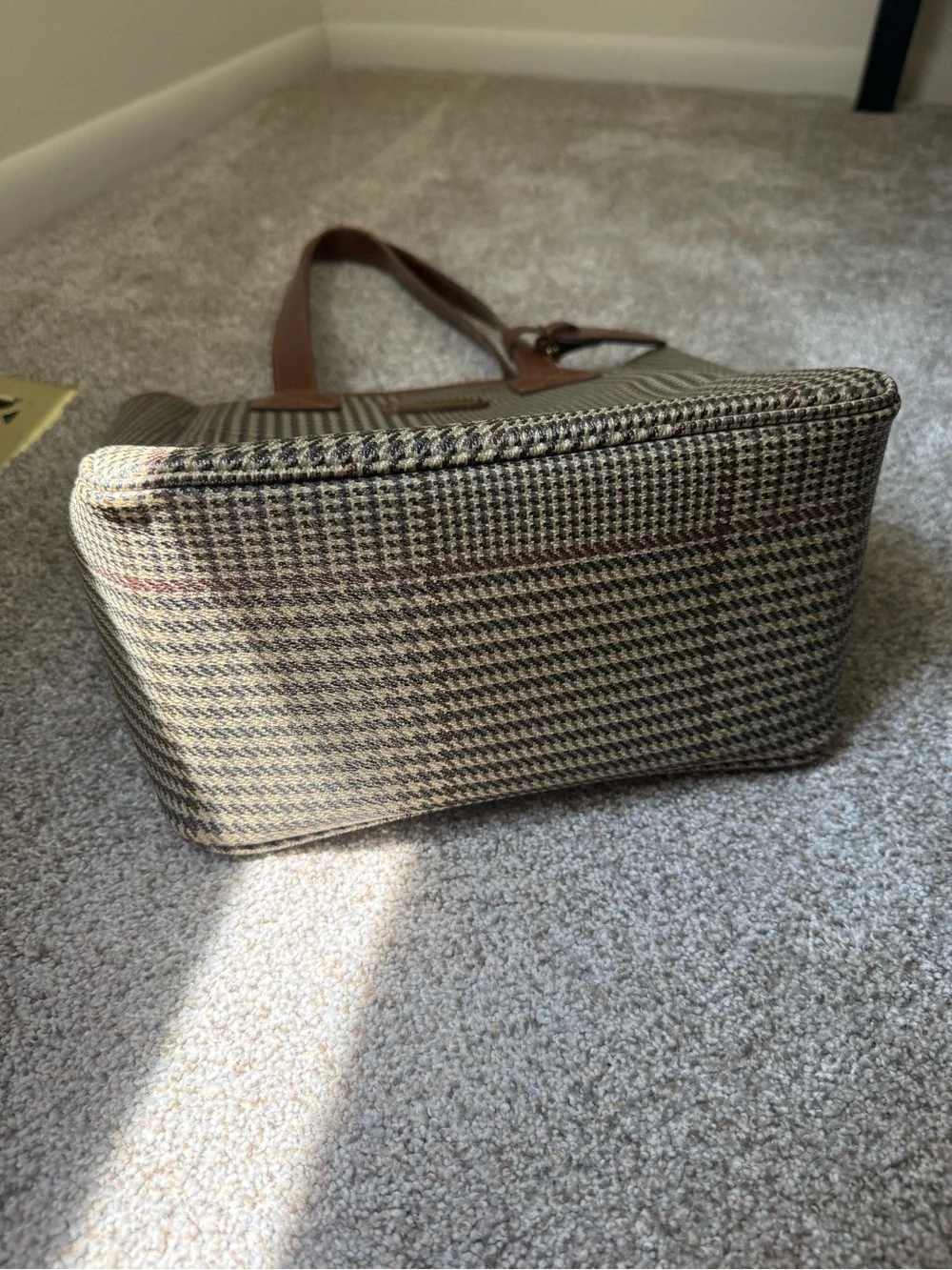 Polo by Ralph Lauren Brown Tweed Tote with Leather Trim
